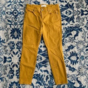 Loft Mustard Yellow Skinny Ankle Pants